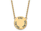 Logoart Sterling Silver Gp Phi Sigma Sigma Large Enamel Pendant Necklace