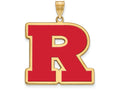 Logoart Sterling Silver Gp Rutgers Extra Large  Enamel Pendant