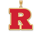 Logoart Sterling Silver Gp Rutgers Extra Large  Enamel Pendant