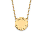 Logoart Sterling Silver Gp Sigma Delta Tau Large Enamel Pendant Necklace