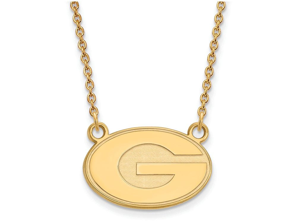 Logoart Sterling Silver Gp University Of Georgia Small Pendant Necklace