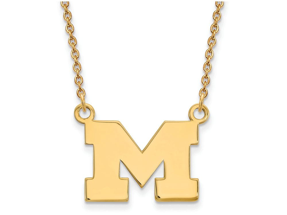Logoart Sterling Silver Gp Michigan (univ Of) Small Pendant Necklace