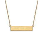 Logoart Sterling Silver Gp Columbus Blue Jackets Small Bar Necklace
