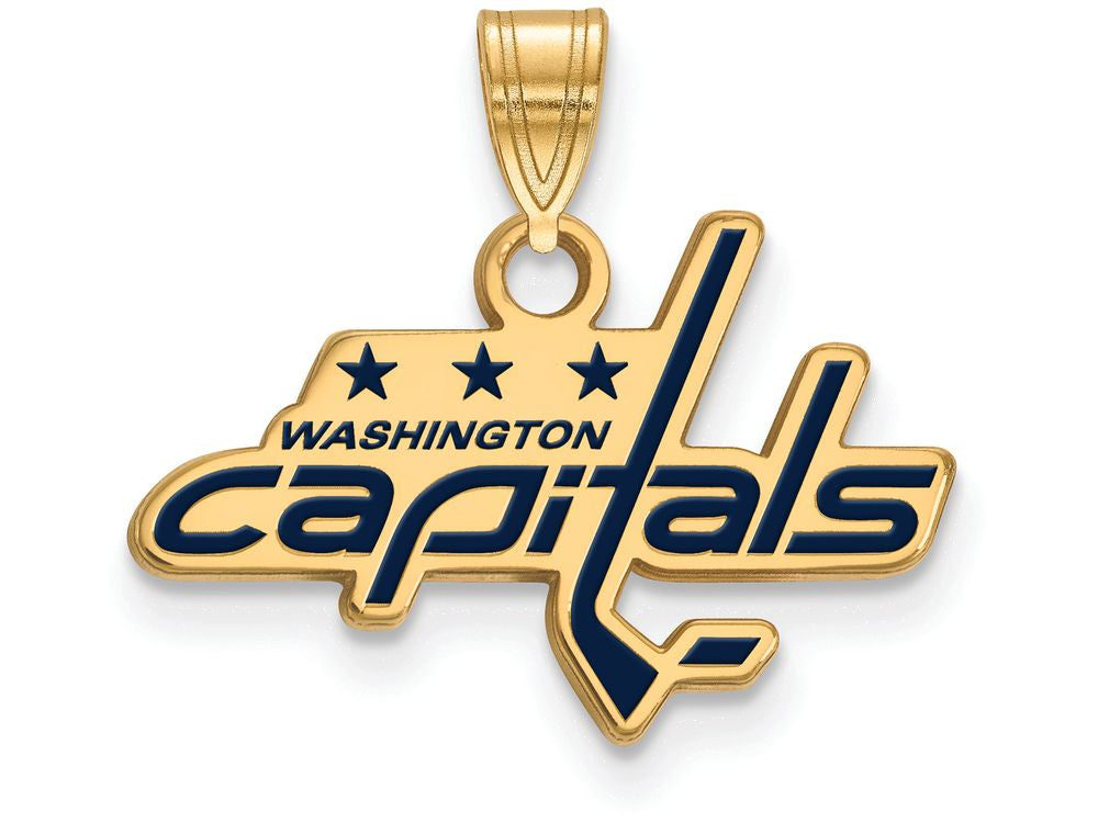 Sterling Silver Gp Nhl Logoart Washington Capitals Small Enamel Pendant