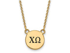 Logoart Sterling Silver Gp Chi Omega Small Enamel Pendant Necklace