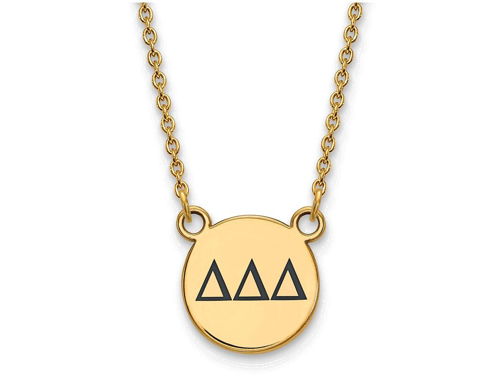 Logoart Sterling Silver Gp Delta Delta Delta Small Enamel Pendant Necklace