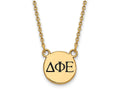 Logoart Sterling Silver Gp Delta Phi Epsilon Small Enamel Pendant Necklace