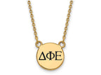 Logoart Sterling Silver Gp Delta Phi Epsilon Small Enamel Pendant Necklace