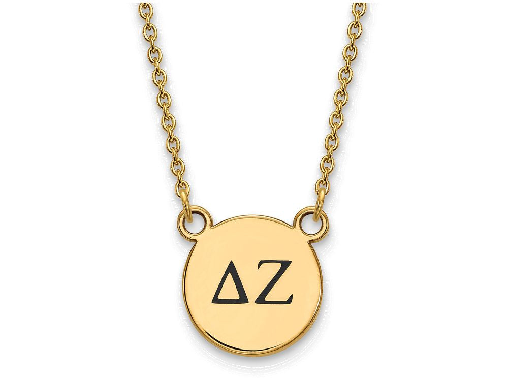 Logoart Sterling Silver Gp Delta Zeta Small Enamel Pendant Necklace