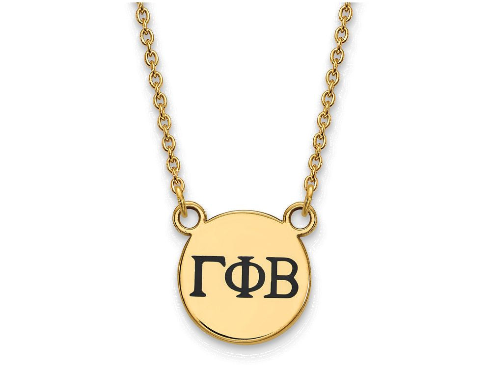 Logoart Sterling Silver Gp Gamma Phi Beta Small Enamel Pendant Necklace