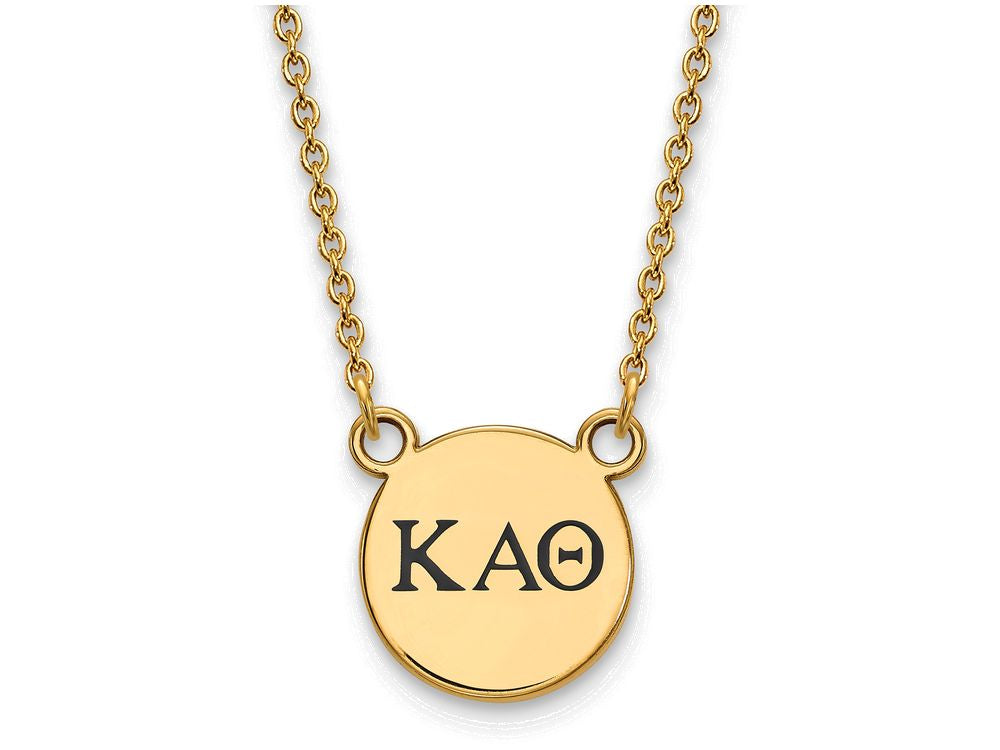Logoart Sterling Silver Gp Kappa Alpha Theta Small Enamel Pendant Necklace