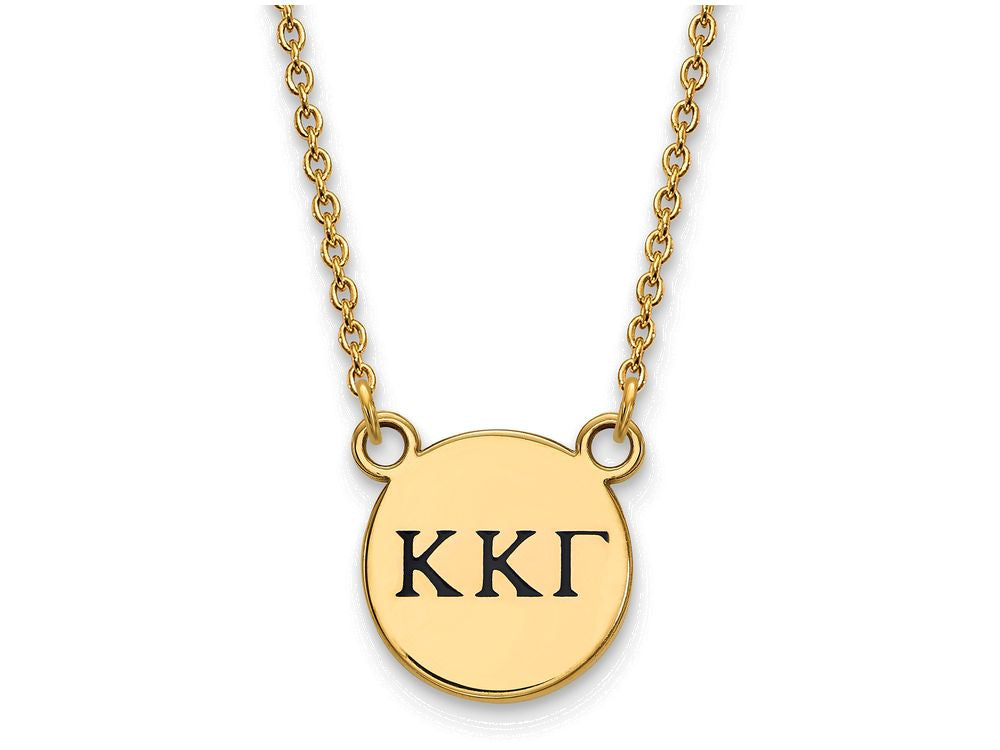 Logoart Sterling Silver Gp Kappa Kappa Gamma Small Enamel Pendant Necklace