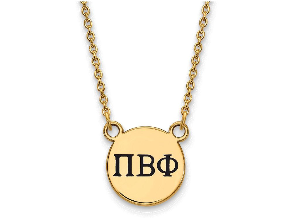 Logoart Sterling Silver Gp Pi Beta Phi Small Enamel Pendant Necklace