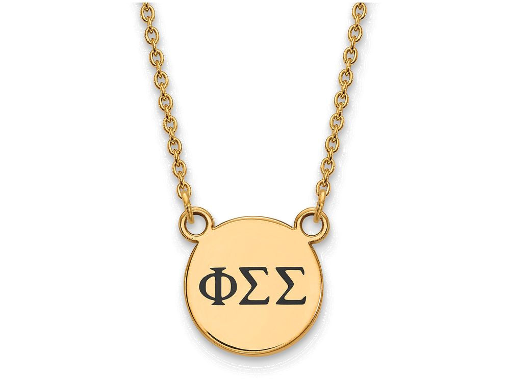 Logoart Sterling Silver Gp Phi Sigma Sigma Small Enamel Pendant Necklace