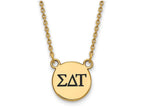 Logoart Sterling Silver Gp Sigma Delta Tau Small Enamel Pendant Necklace