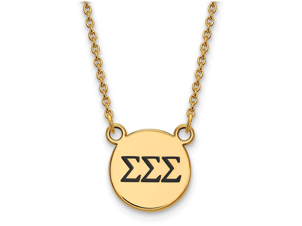 Logoart Sterling Silver Gp Sigma Sigma Sigma Small Enamel Pendant Necklace