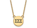 Logoart Sterling Silver Gp Sigma Sigma Sigma Small Enamel Pendant Necklace