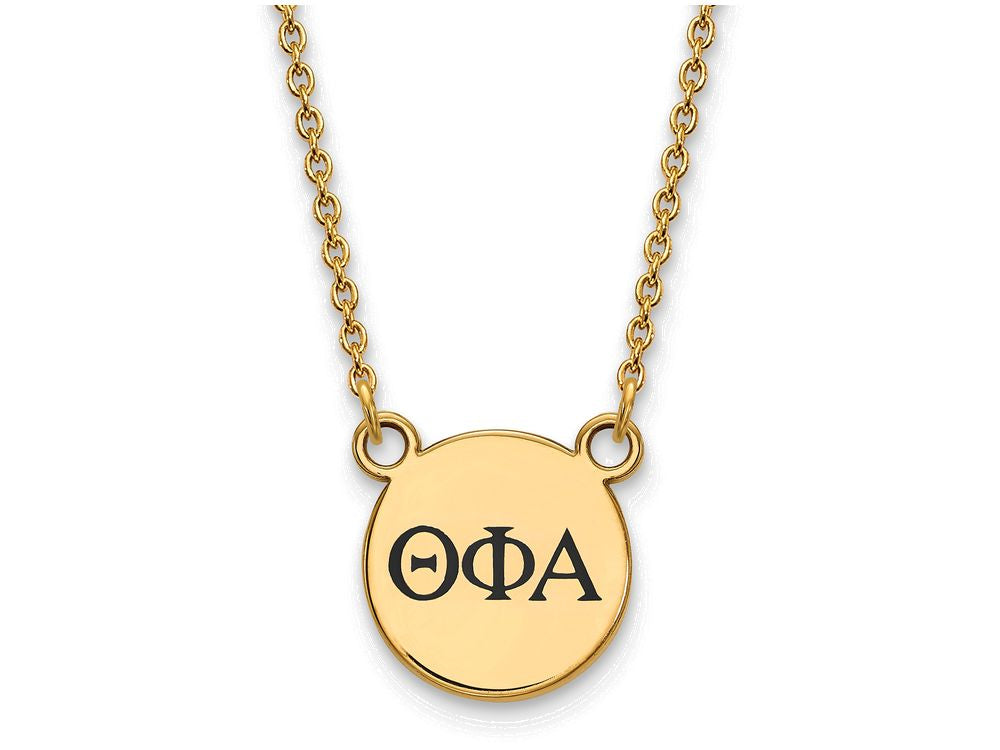 Logoart Sterling Silver Gp Theta Phi Alpha Small Enamel Pendant Necklace