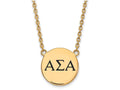 Logoart Sterling Silver Gp Alpha Sigma Alpha Large Enamel Pendant Necklace