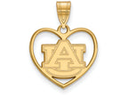 Logoart Sterling Silver Gp Auburn University Pendant In Heart