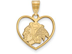 Sterling Silver Gp Nhl Logoart Chicago Blackhawks Pendant In Heart