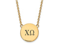 Logoart Sterling Silver Gp Chi Omega Large Enamel Pendant Necklace