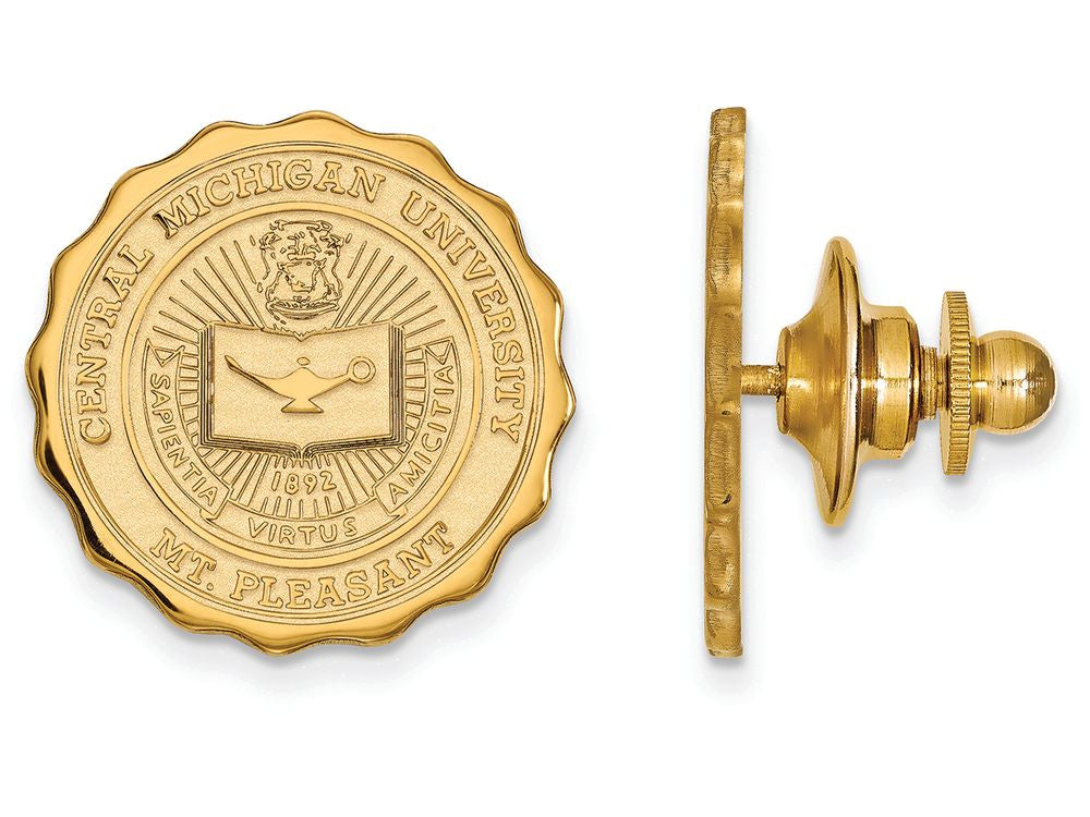 Logoart Sterling Silver Gp Central Michigan University Crest Lapel Pin