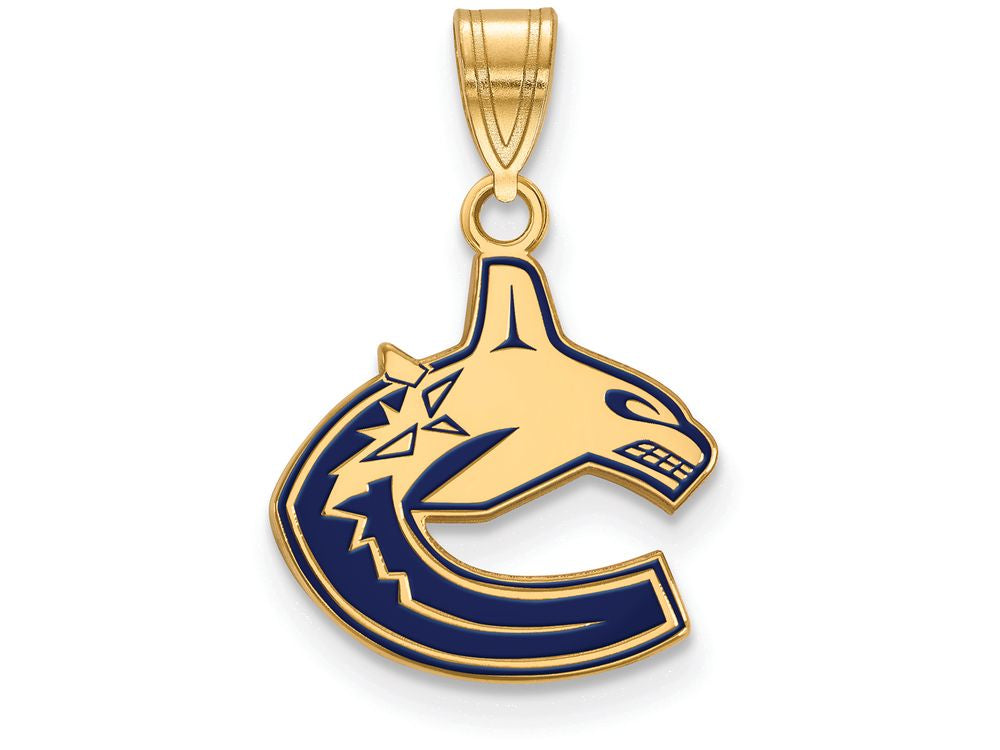 Logoart Sterling Silver Gp Vancouver Canucks Small Enamel Pendant