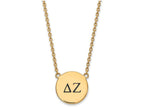 Logoart Sterling Silver Gp Delta Zeta Large Enamel Pendant Necklace
