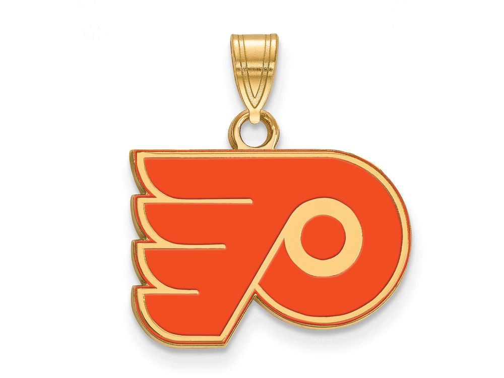 Sterling Silver Gp Nhl Logoart Philadelphia Flyers Small Enamel Pendant