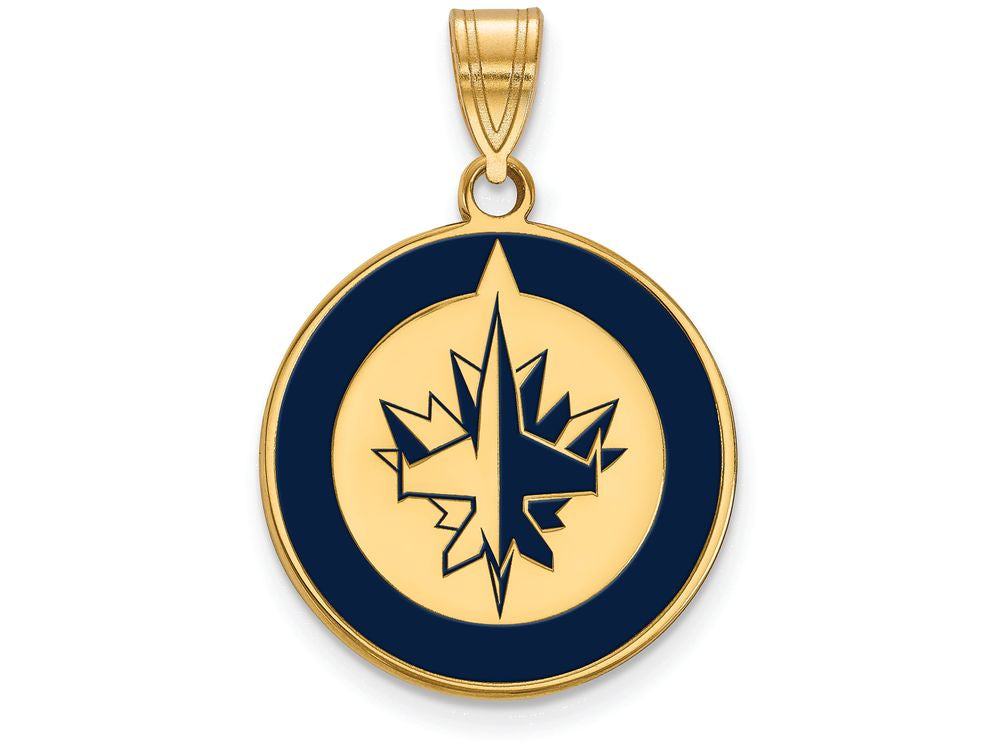 Sterling Silver Gp Nhl Logoart Winnipeg Jets Large Enamel Pendant