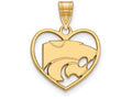 Logoart Sterling Silver Gp Kansas State University Pendant In Heart