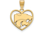 Logoart Sterling Silver Gp Kansas State University Pendant In Heart