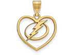 Sterling Silver Gp Nhl Logoart Tampa Bay Lightning Pendant In Heart