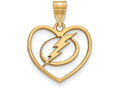Sterling Silver Gp Nhl Logoart Tampa Bay Lightning Pendant In Heart