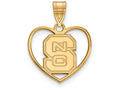Logoart Sterling Silver Gp North Carolina State University Pendant In Hea