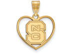 Logoart Sterling Silver Gp North Carolina State University Pendant In Hea
