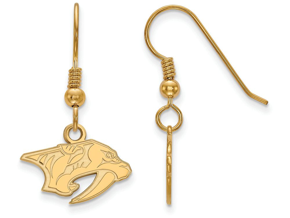 Logoart Sterling Silver Gp Nashville Predators Extra Small Dangle Earrings Wire