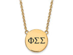 Logoart Sterling Silver Gp Phi Sigma Sigma Large Enamel Pendant Necklace