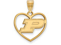 Logoart Sterling Silver Gp Purdue Pendant In Heart