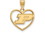 Logoart Sterling Silver Gp Purdue Pendant In Heart