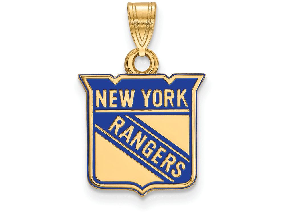 Sterling Silver Gp Nhl Logoart New York Rangers Small Enamel Pendant