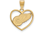 Sterling Silver Gp Nhl Logoart Detroit Red Wings Pendant In Heart