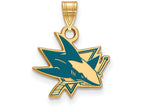 Sterling Silver Gp Nhl Logoart San Jose Sharks Small Enamel Pendant