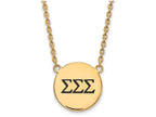 Logoart Sterling Silver Gp Sigma Sigma Sigma Large Enamel Pendant Necklace
