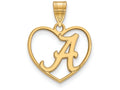 Logoart Sterling Silver Gp University Of Alabama Pendant In Heart