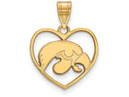 Logoart Sterling Silver Gp University Of Iowa Pendant In Heart