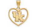 Logoart Sterling Silver Gp University Of Kentucky Pendant In Heart