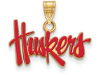 Logoart Sterling Silver Gp University Of Nebraska Small Enamel Pendant