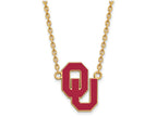 Logoart Sterling Silver Gp Oklahoma Large Enamel Pendant Necklace